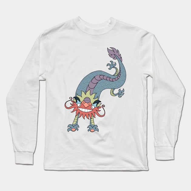 Blue Dragon Long Sleeve T-Shirt by shiro